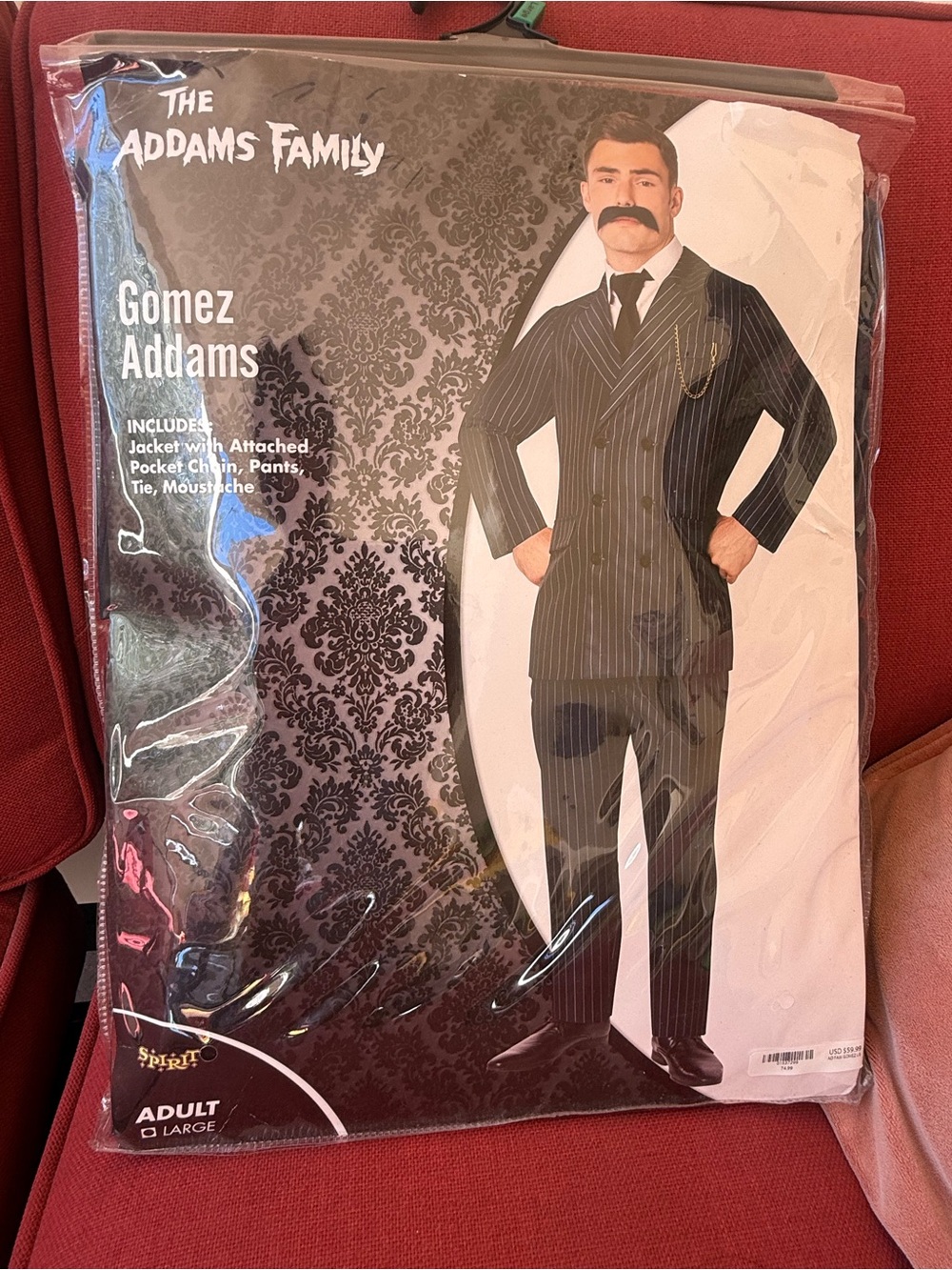 Gomez Addams Adult Costume - Black Pinstripe Suit by The Addams Family